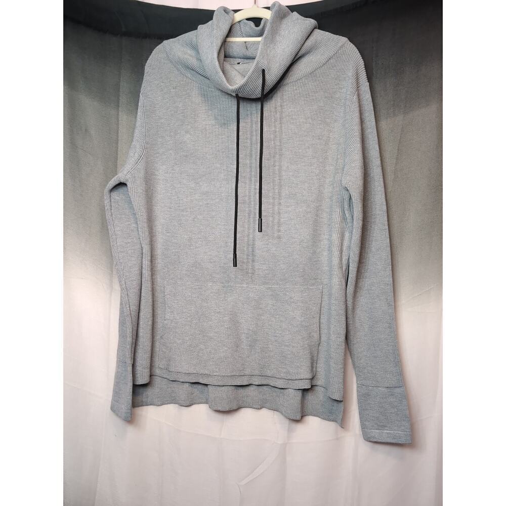 Coofandy Men's Turtleneck Hi-Low Sweater With Pocket Size XL gray(262)